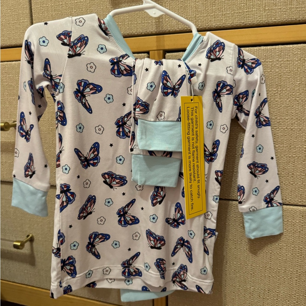 Butterfly Print Kids Pajamas